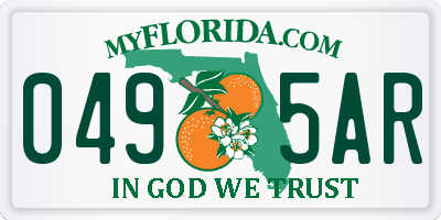 FL license plate 0495AR