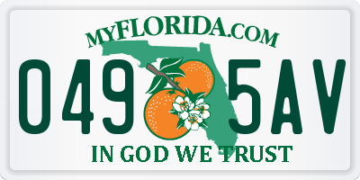 FL license plate 0495AV
