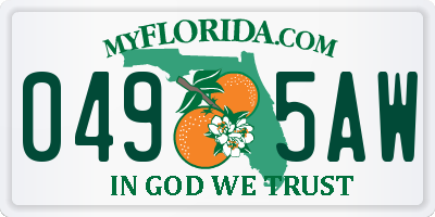 FL license plate 0495AW