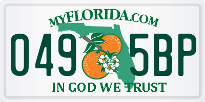 FL license plate 0495BP