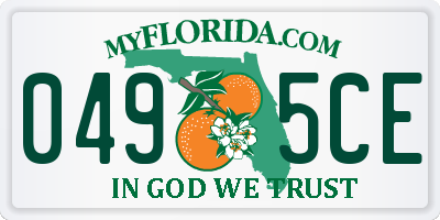 FL license plate 0495CE