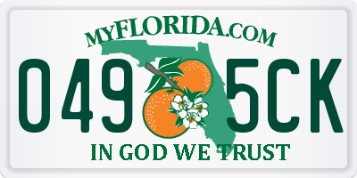 FL license plate 0495CK