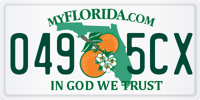 FL license plate 0495CX