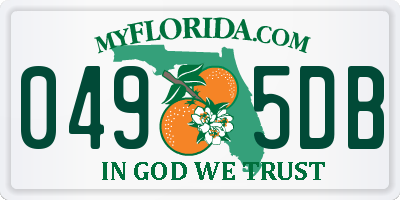 FL license plate 0495DB