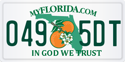 FL license plate 0495DT