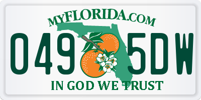 FL license plate 0495DW