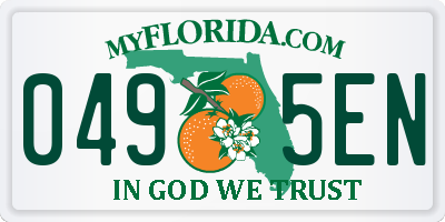 FL license plate 0495EN