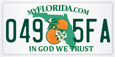 FL license plate 0495FA