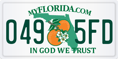 FL license plate 0495FD