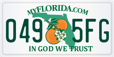 FL license plate 0495FG
