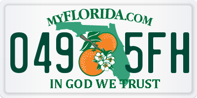 FL license plate 0495FH