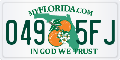 FL license plate 0495FJ