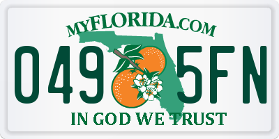 FL license plate 0495FN