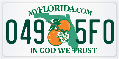 FL license plate 0495FO