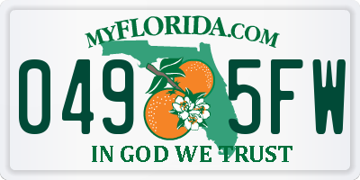FL license plate 0495FW