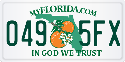 FL license plate 0495FX