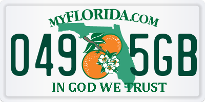FL license plate 0495GB