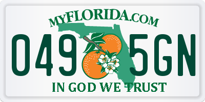 FL license plate 0495GN