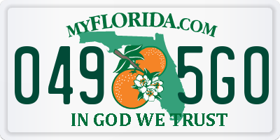FL license plate 0495GO