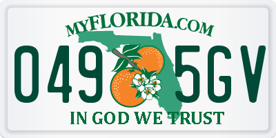FL license plate 0495GV
