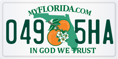 FL license plate 0495HA