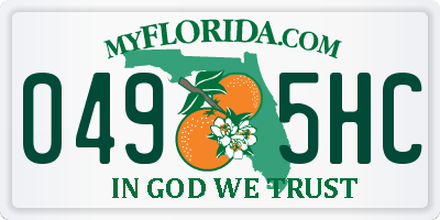 FL license plate 0495HC