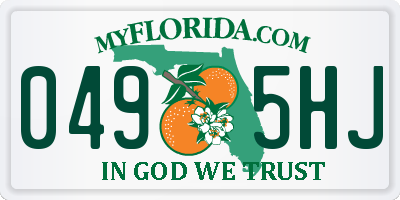 FL license plate 0495HJ