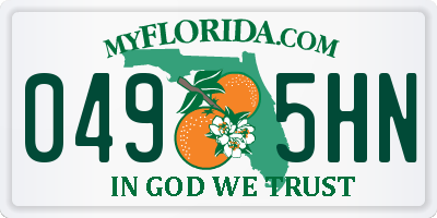 FL license plate 0495HN