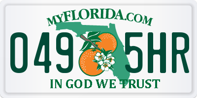 FL license plate 0495HR
