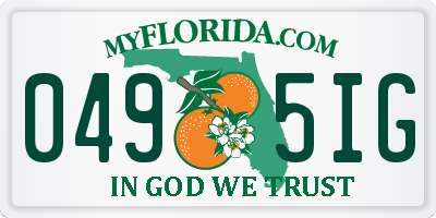 FL license plate 0495IG