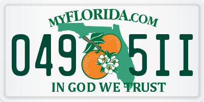 FL license plate 0495II