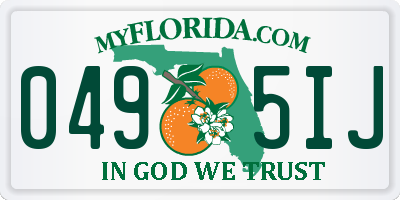 FL license plate 0495IJ