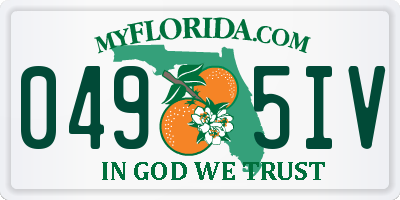 FL license plate 0495IV