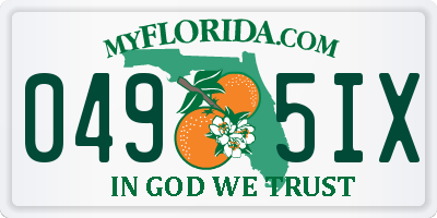 FL license plate 0495IX