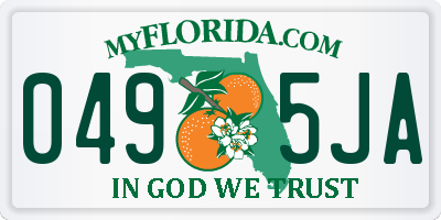 FL license plate 0495JA