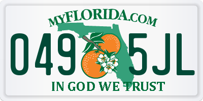 FL license plate 0495JL