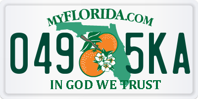 FL license plate 0495KA