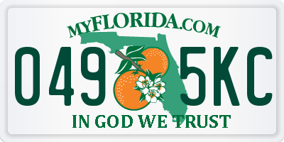 FL license plate 0495KC