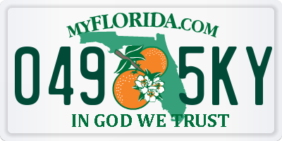 FL license plate 0495KY