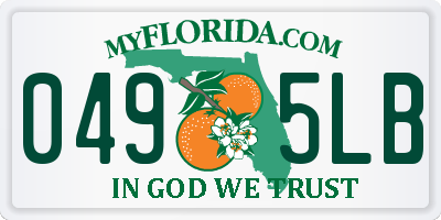 FL license plate 0495LB