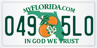 FL license plate 0495LO