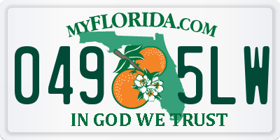 FL license plate 0495LW