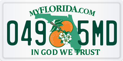 FL license plate 0495MD