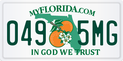 FL license plate 0495MG