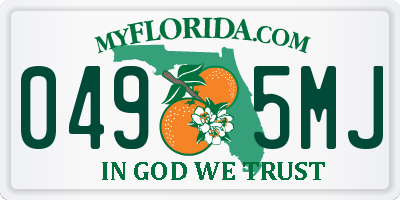 FL license plate 0495MJ