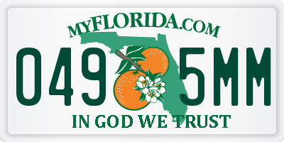 FL license plate 0495MM