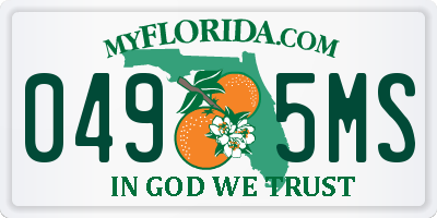 FL license plate 0495MS