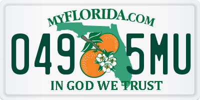 FL license plate 0495MU