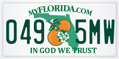 FL license plate 0495MW