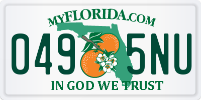 FL license plate 0495NU
